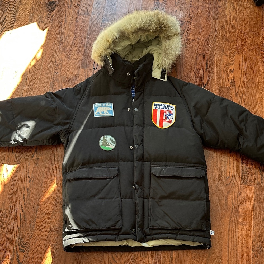 Penfield Blue and Black Special Edition Patch Puffer Jacket